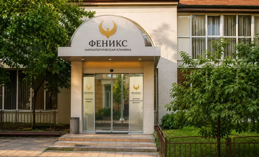 Вход в наркологическую клинику «Феникс» в Магадане